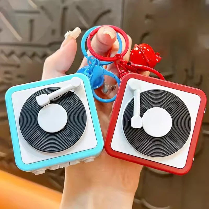 2025 Retro Record Player Keychain Mini Phonograph Can Toy Bag Pendant Zpaxo