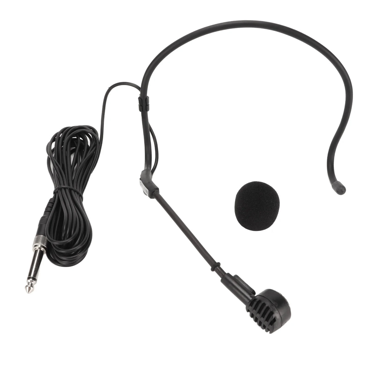 Headworn Microphone 16 4ft Length Wired Lightweight Jack Earhook Zpaxo black