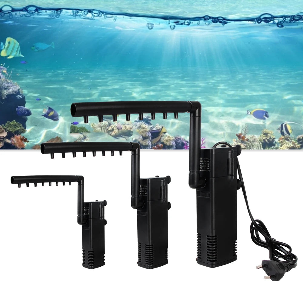 EU Plug Aquarium Fish Tank Oxygen Increasing Pump Low Level Water Zpaxo