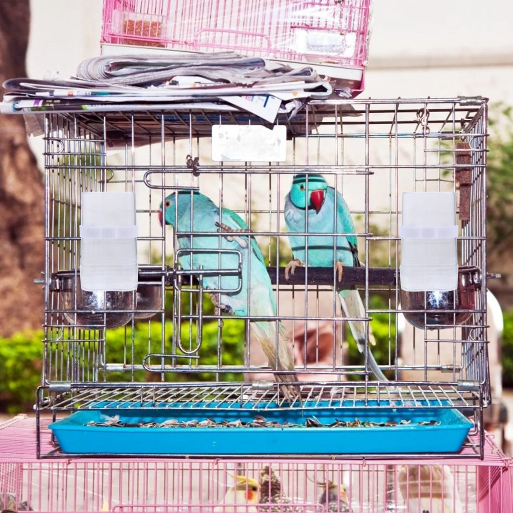 2Sets Automatic Bird Feeder Waterer Plastic Feeding Container Simple Zpaxo
