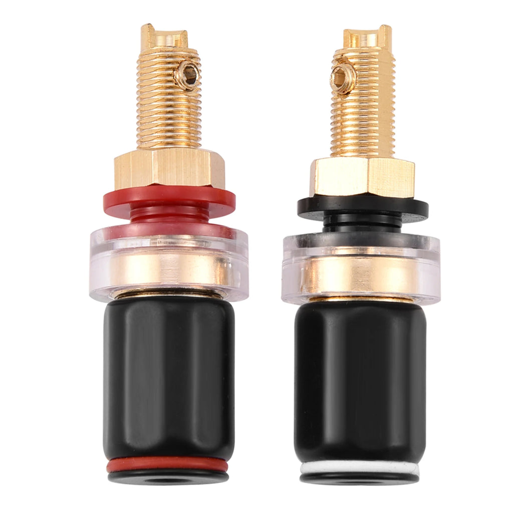 Black Red Welding Copper Speaker Amplifier Terminal Banana Plug Zpaxo 2 PCS