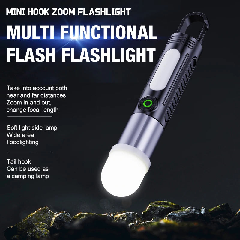 Multifunctional Mini Strong Light Flashlight Outdoor Camping Lighting Zpaxo