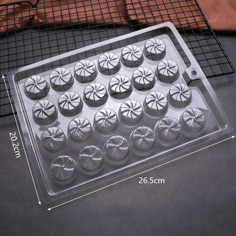 1Pc Transparent PET Chocolate Mold Jelly Candy Love Square Round Flower Creative Kitchen Dessert Pastry DIY Baking Tool Zpaxo Circular
