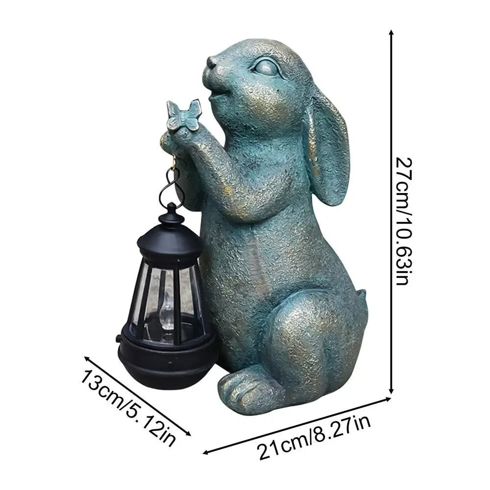 Bunny Garden Decor Vintage with Solar Light Sculpture Ornament Art Easter Yard Decor for Home Lawn Outside Porch Patio Christmas Zpaxo A China Mainland