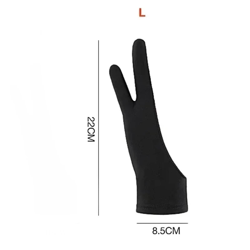 Drawing Glove Anti-touch Two-Fingers Painting Gloves for IPad Graphics Drawing Tablet Sketch Artist Smudge Guard Painting Gloves Zpaxo Single layer-L