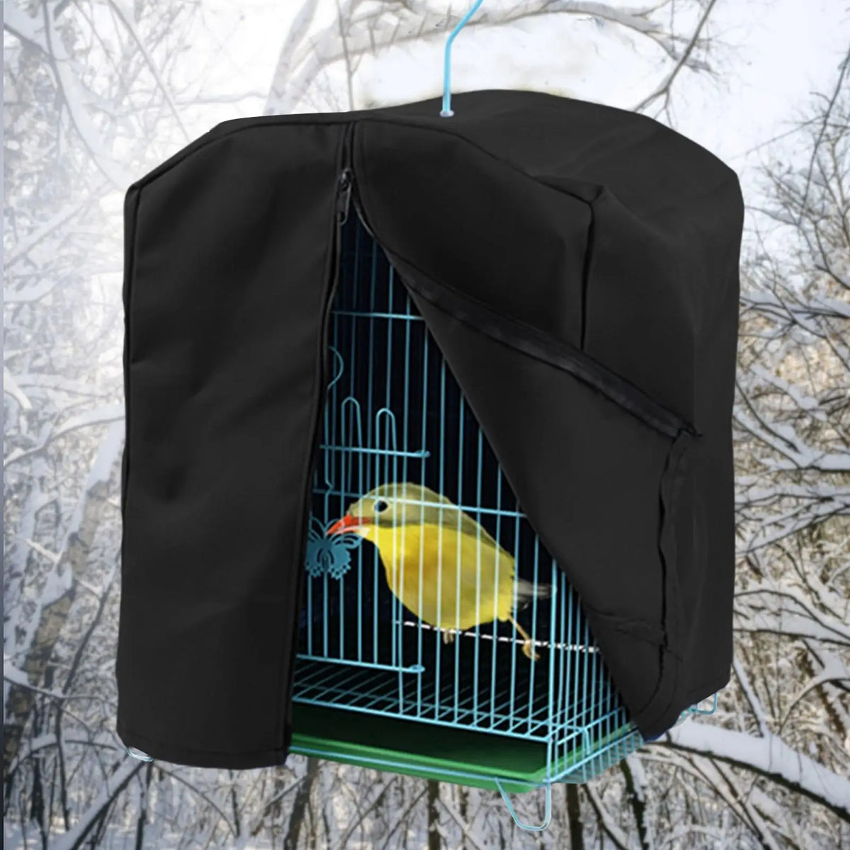 Bird Cage Cover Warm Windproof Zippered Parrot Lovebirds Budgies Zpaxo