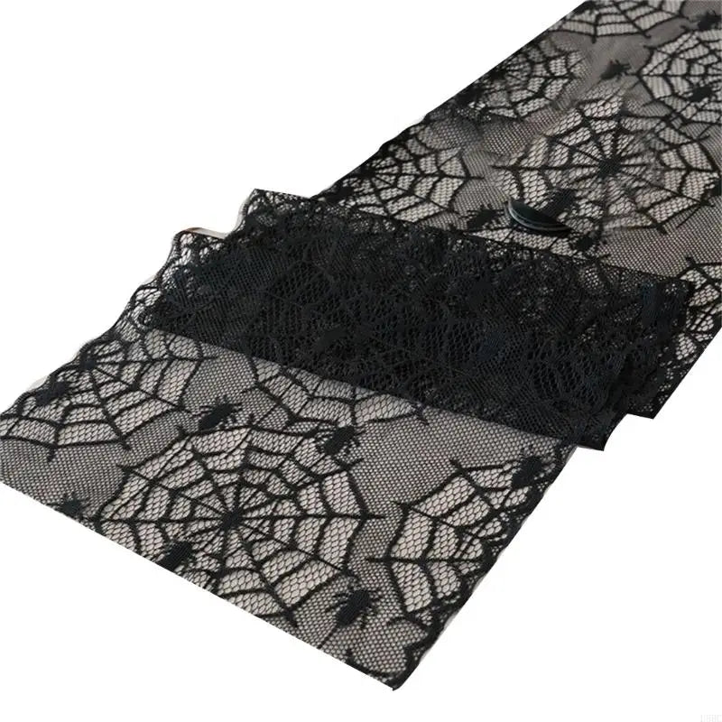 Elegant Black Lace Halloweens Tablecloth Polyester Fabric Party Zpaxo spide 1 China Mainland