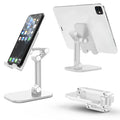 Three Sections Foldable Desk Mobile Phone Holder Tablet Desktop Zpaxo White