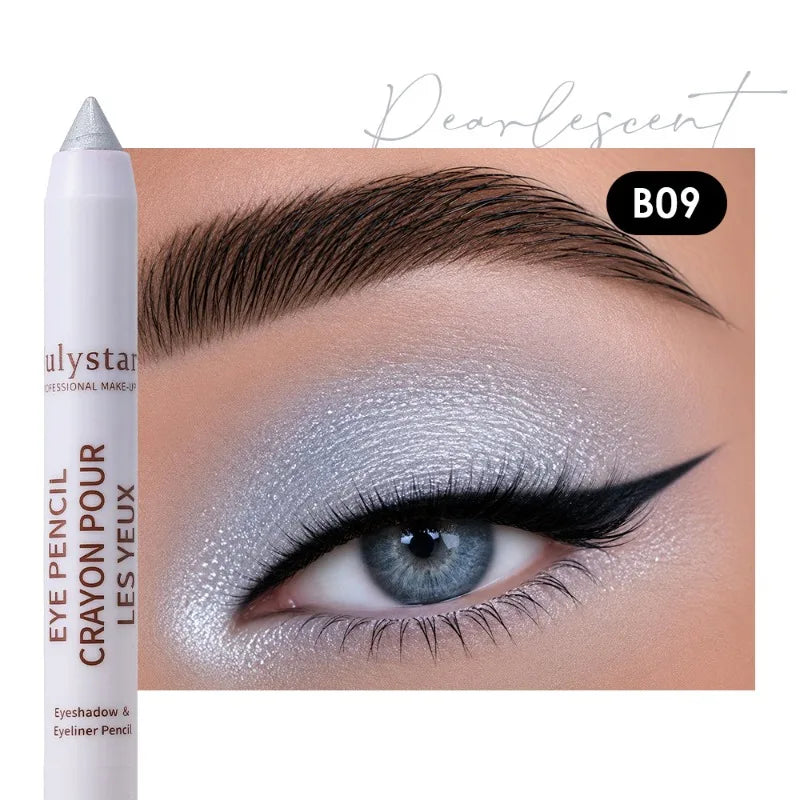 17 Colors Pearly Matte Eyeshadow Stick Crayon Makeup Smudge-Proof & Waterproof High Pigmented Shimmer Eyeshadow Eyeliner Pencil Zpaxo B09