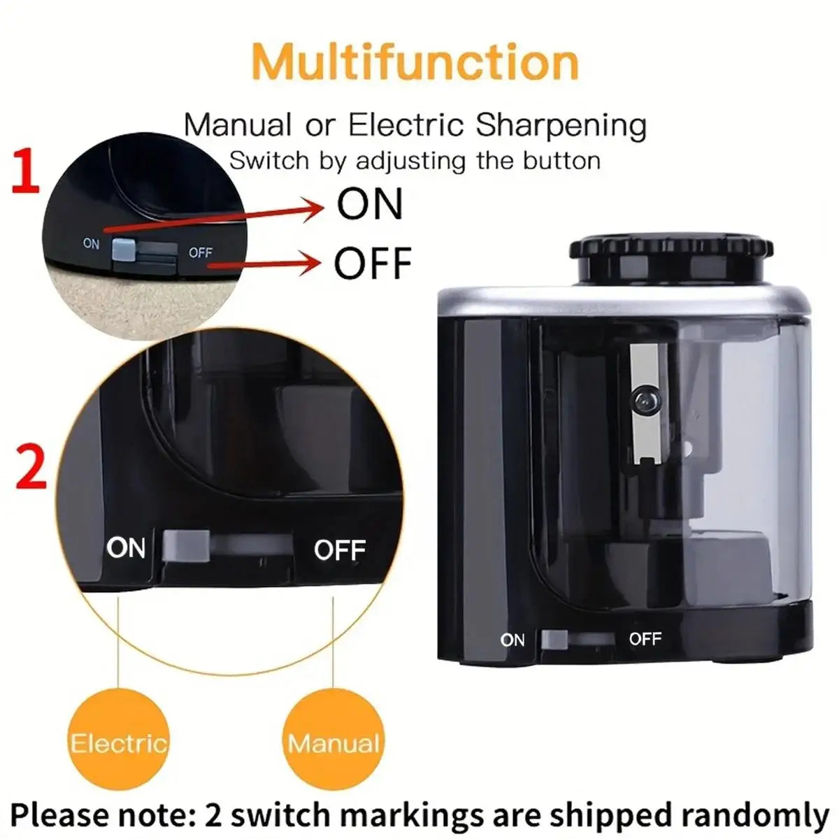 Automatic Electric Pencil Sharpener 6- Home Office School Student Zpaxo
