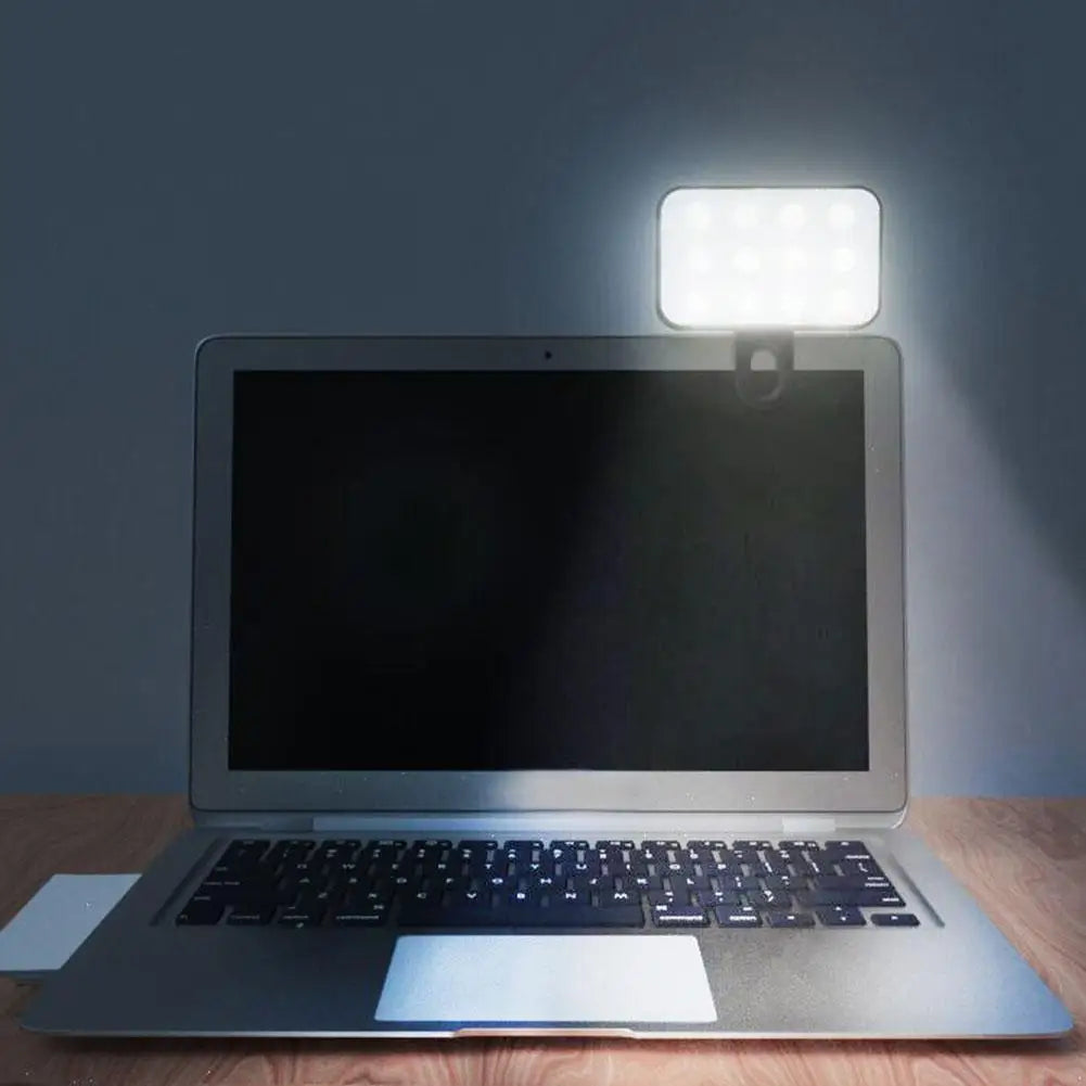 Portable Mini LED Selfie Fill Light 3 Modes Adjustable Brightness Rechargeable Clip On For Mobile Phone Laptops Live Video Light Zpaxo