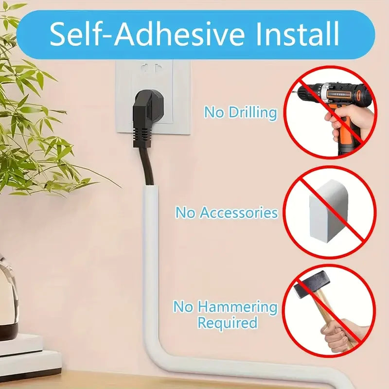 1roll Self-adhesive Cable Management Flexible Raceway Duct Hide Wires Zpaxo