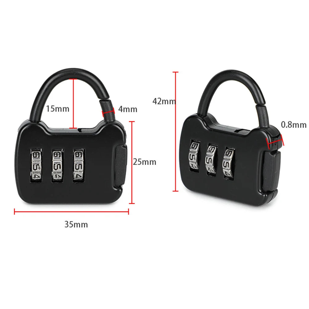 Zinc Alloy 3 Digit Code Combination Password Lock Portable Travel Zpaxo