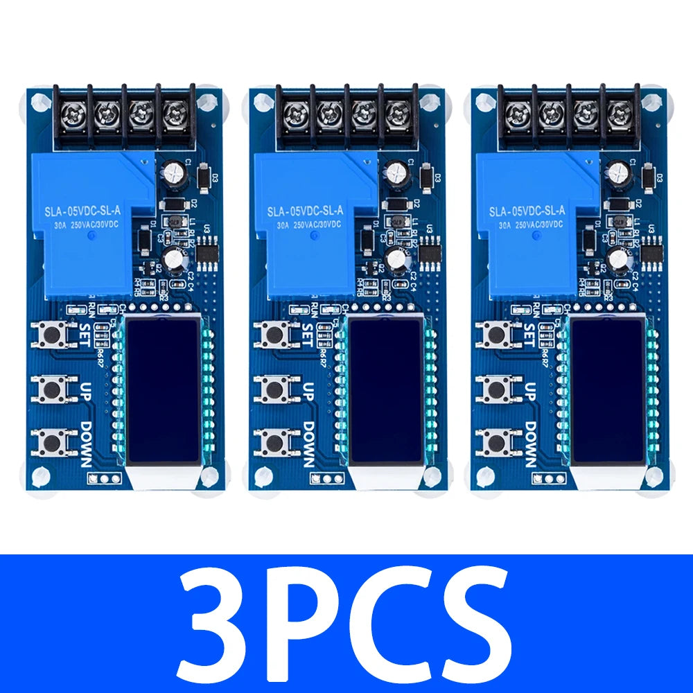 XY-L30A DC Battery Charging Control Module: 6-60V 30A – Protection Board, LCD Display & Time Switch Included Zpaxo 3PCS
