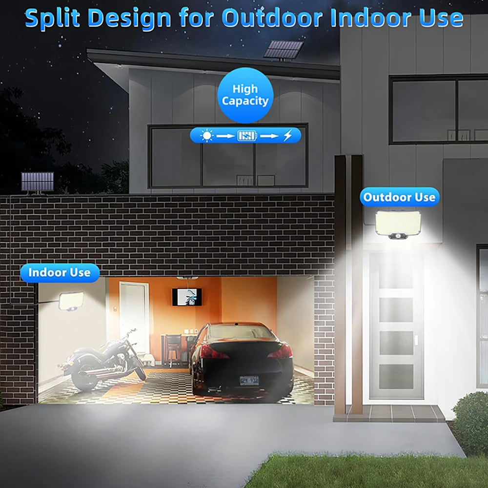 Solar Lights 234LED Solar Security Lights Outdoor Garden Motion Sensor 3 Modes Waterproof Split Solar Flood Wall Lights Garage Zpaxo