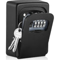 Ultra-secure Flip-top Key Safe Wall-mounted Metal Plastic Storage Box Zpaxo black