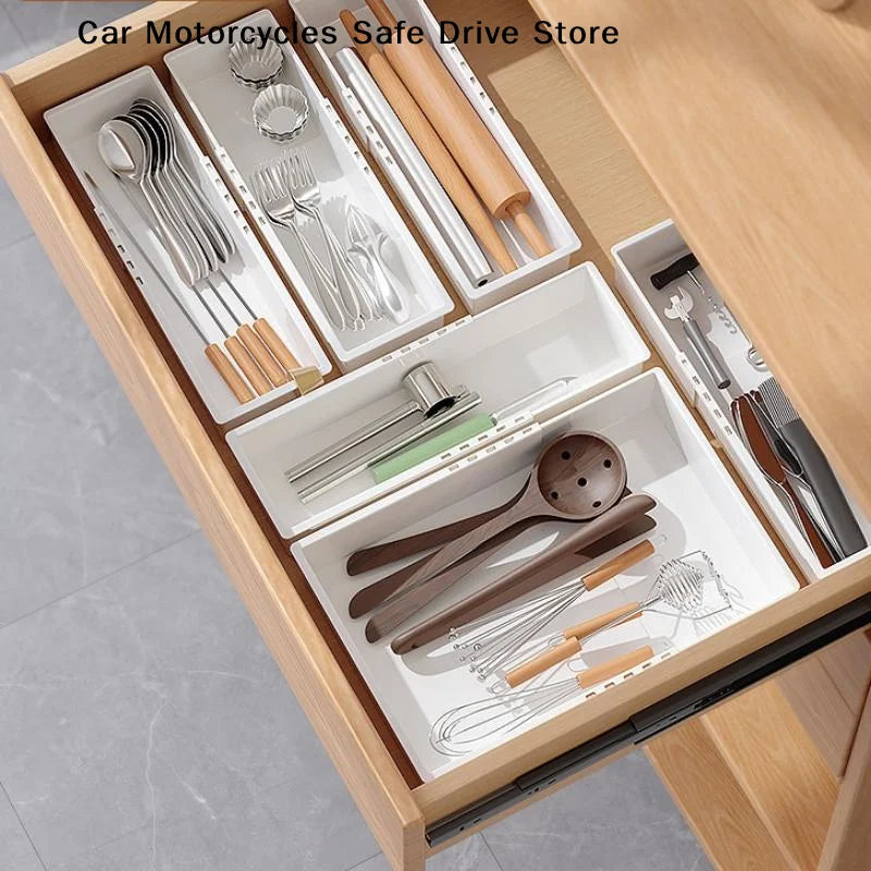 Universal Extendable Drawer Organizer Durable Plastic Multi-size Zpaxo