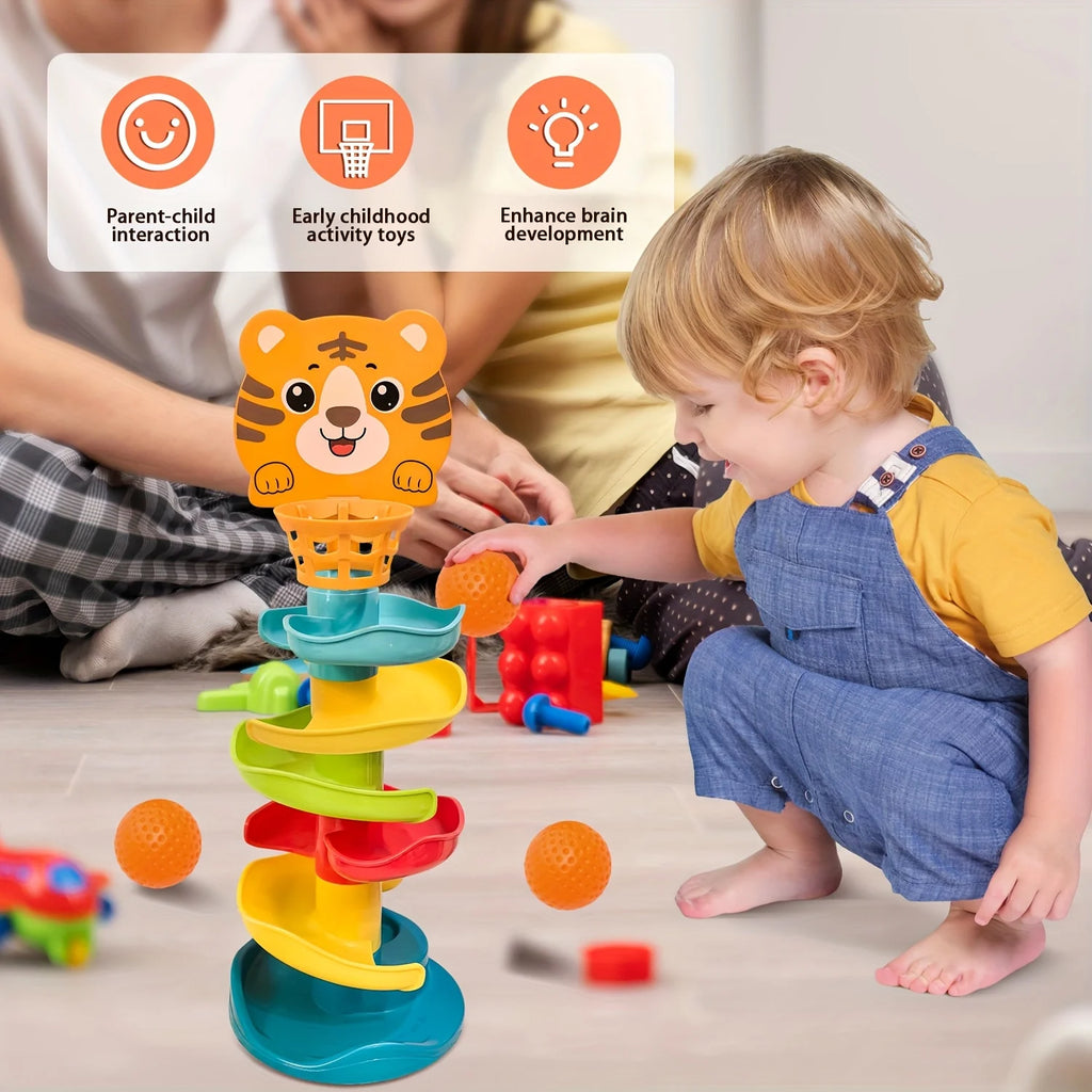 Youngsters's Interactive Ball Tower Educational Toy Rolling Balls Zpaxo