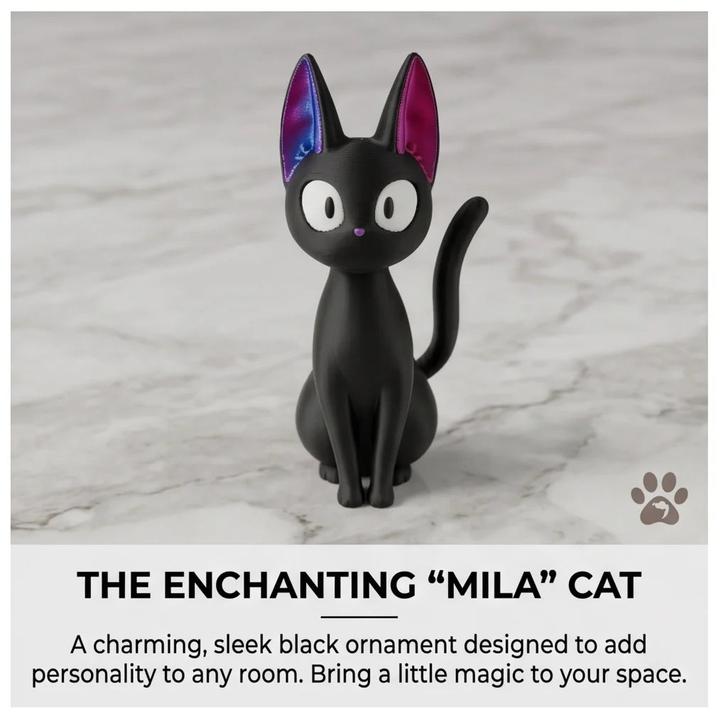 Cute Mila Cat Figurine 3D Printed Ornament Aesthetic Desk Decor Zpaxo MULTI