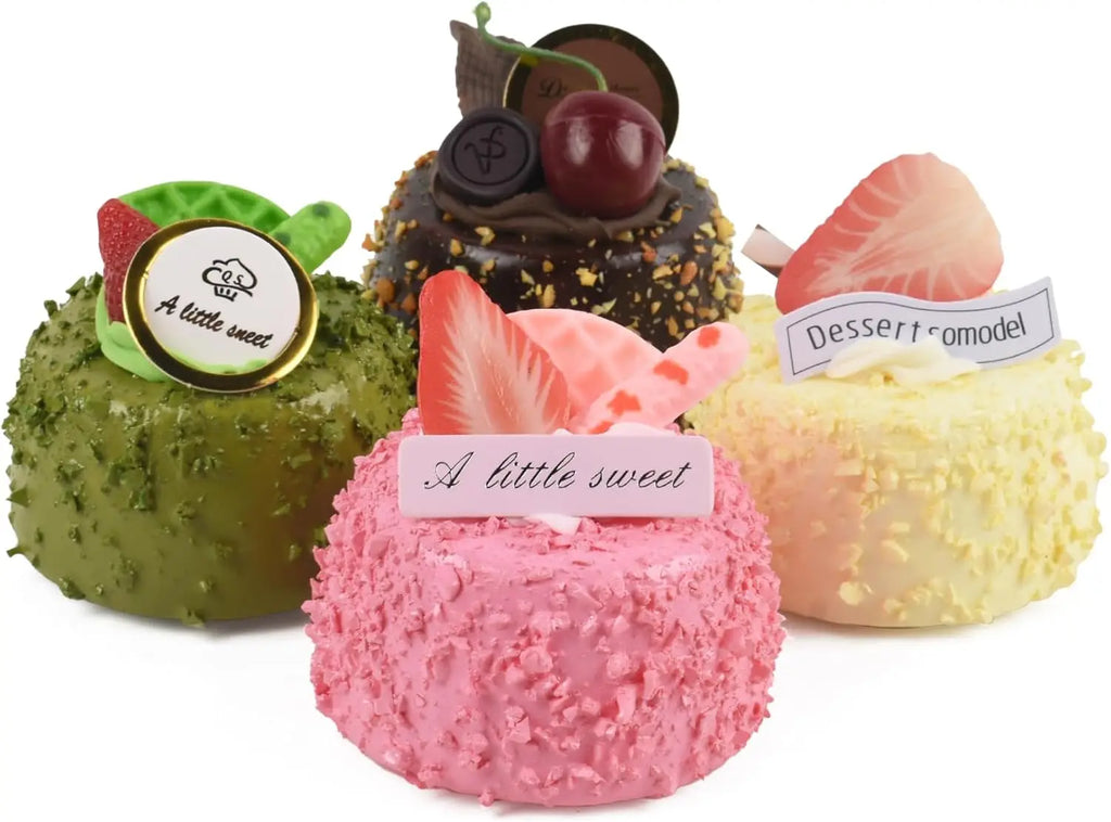 Artificial Cake Prop Mini Chocolate Model Simulated Dessert Zpaxo 4PCS