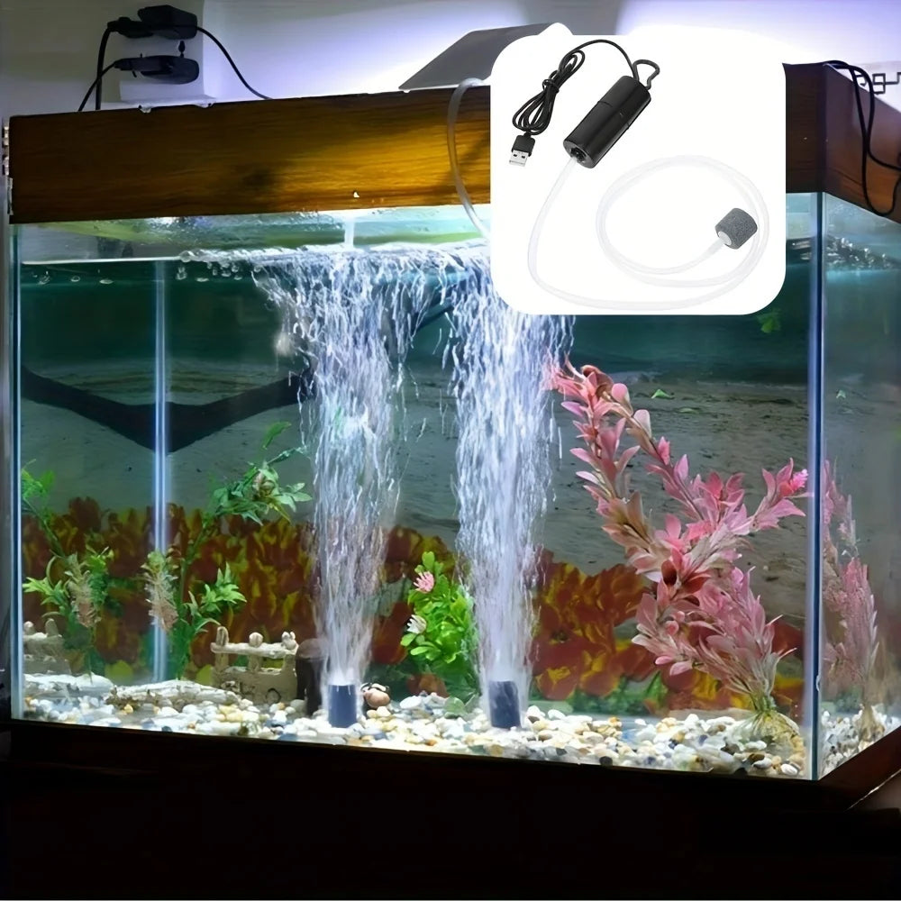 Aquarium Oxygen Air Pump Fish Tank USB Silent Compressor Aerator Zpaxo