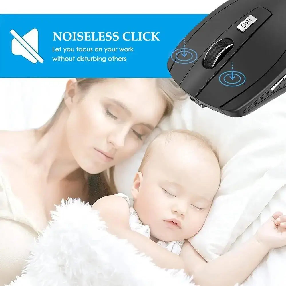 Wireless Mouse Portable Ergonomic Mobile Optical Silent Mice Zpaxo