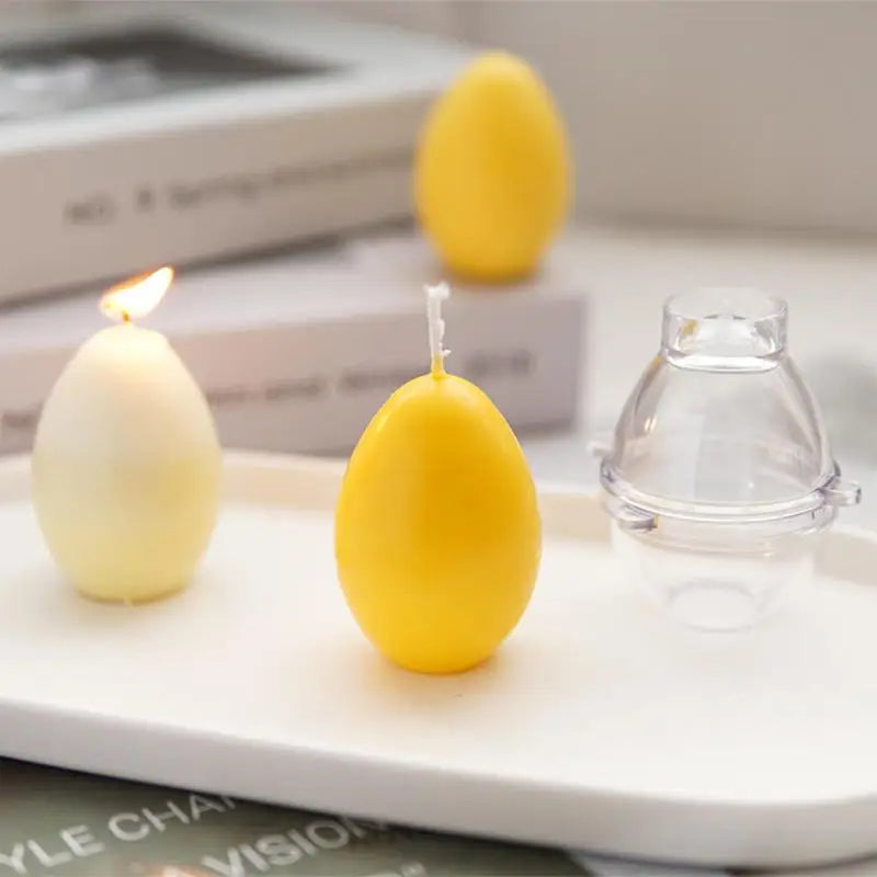 3D Egg Shape Plastic Candle Making Mold Easter Reusable DIY Handmade Zpaxo