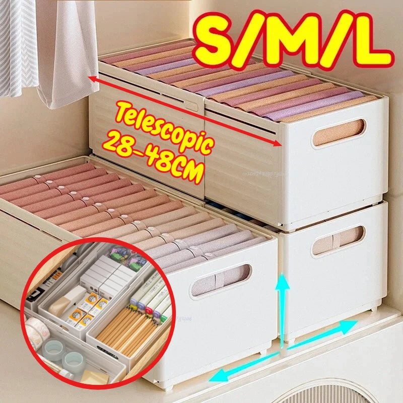 Adjustable Clothes Storage Box Closet Organizer Categorized Clothing Organizer Kitchen Cabinet Storage Bin Home Organizer Zpaxo