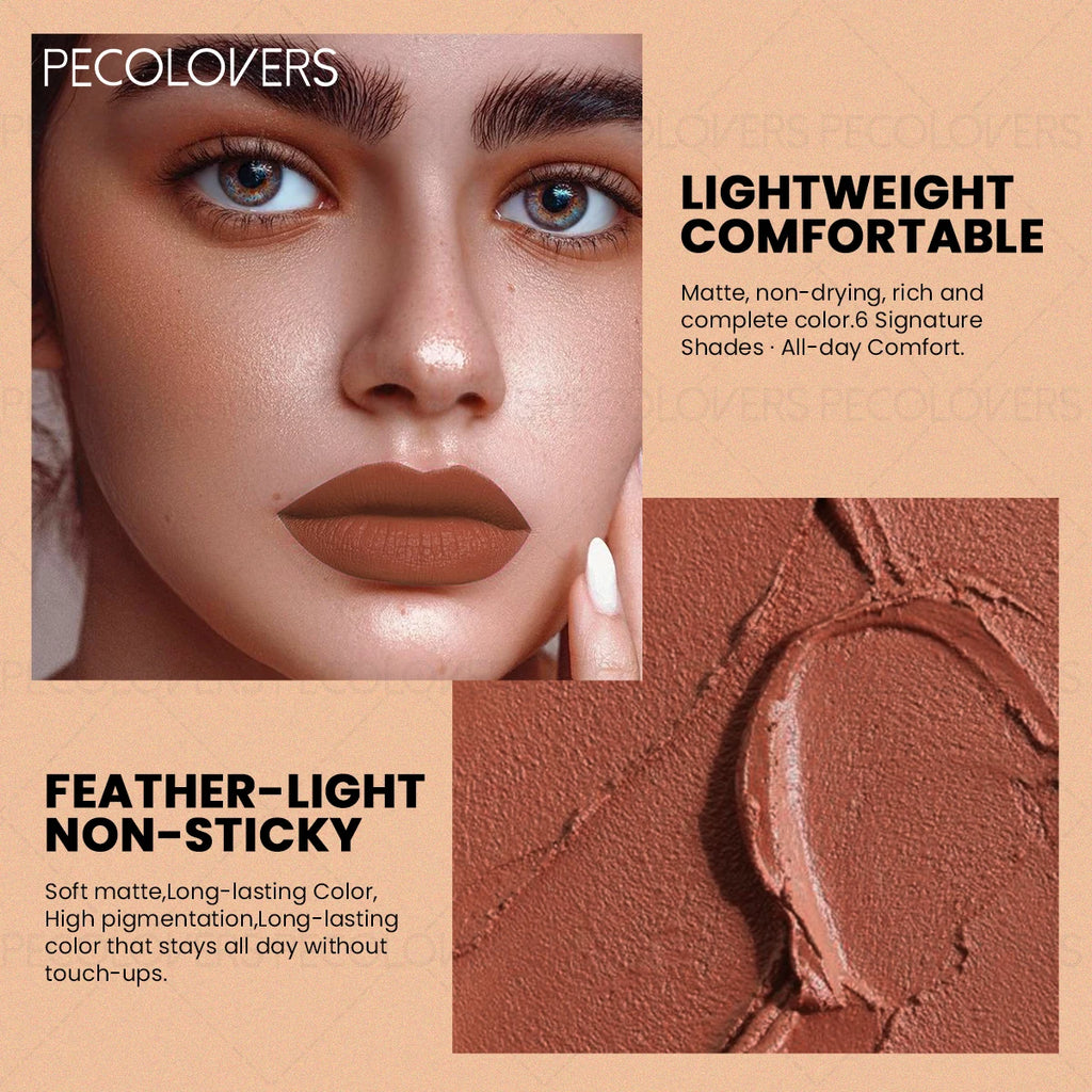 1PC Long-lasting Moisturizing Matte Lipstick, Brown Shade, Easy To Apply, Thin and Not Dry, Perfect Holiday Gift for Girls Zpaxo