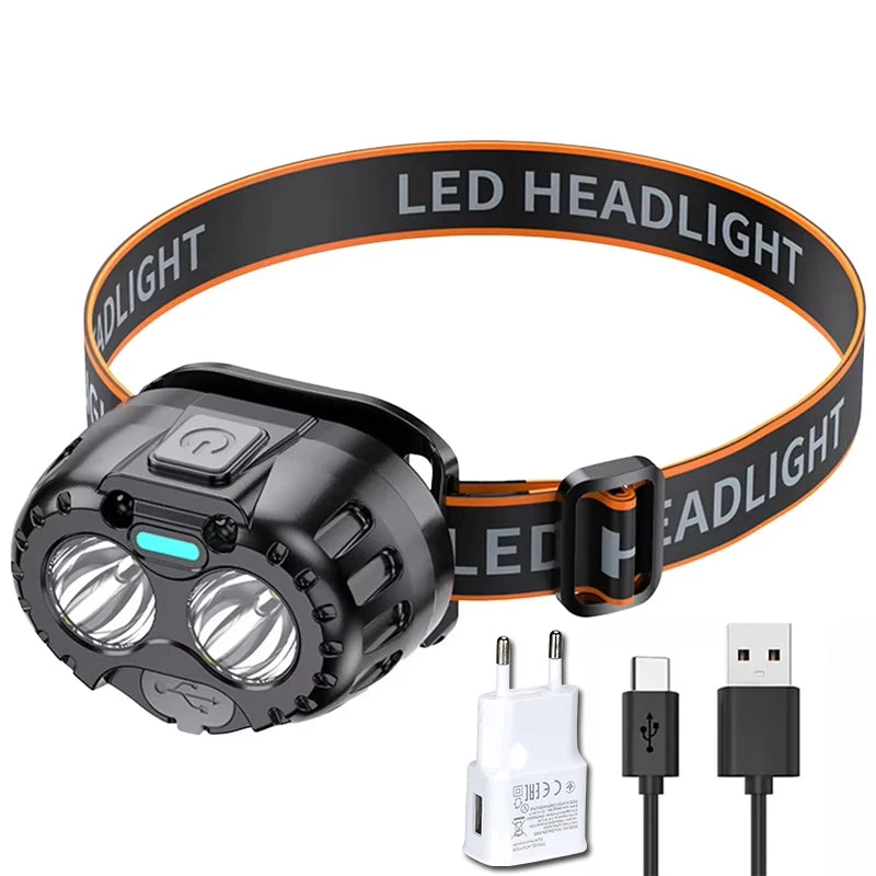 Powerful LED Headlamp IPX4 Waterproof Emergency Head Flashlight 250LM Zpaxo 1PC with EU Plug