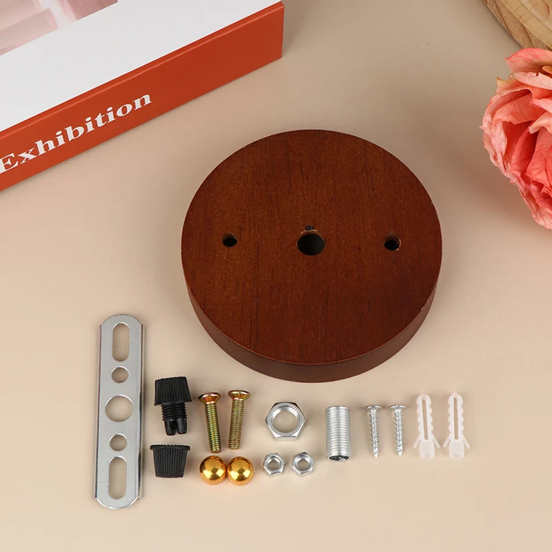 10/12cm Wood Lamp Base Modern Ceiling Plate Wooden Ceiling Holder Pendant Lamp Fitting Chandelier Base DIY Lighting Accessories Zpaxo A3 10cm