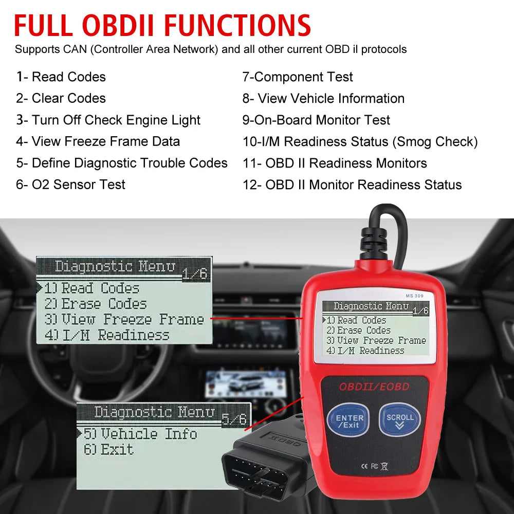OBD 2 Scanner Fault Code Clear Car Diagnostic Tools OBD2 Reader 16 Zpaxo