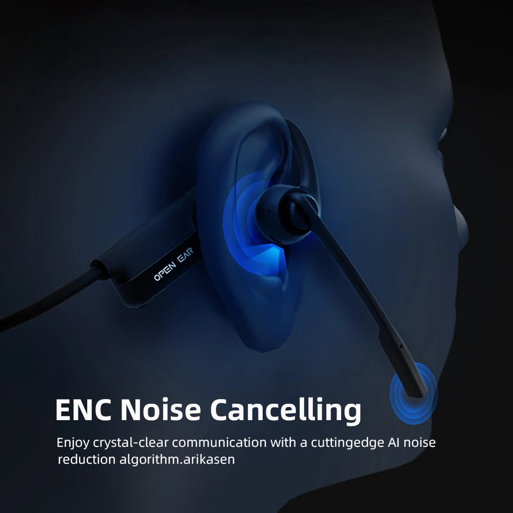 Open Ear Headphones Mic Bluetooth Headset Microphone Headphone Noise Zpaxo