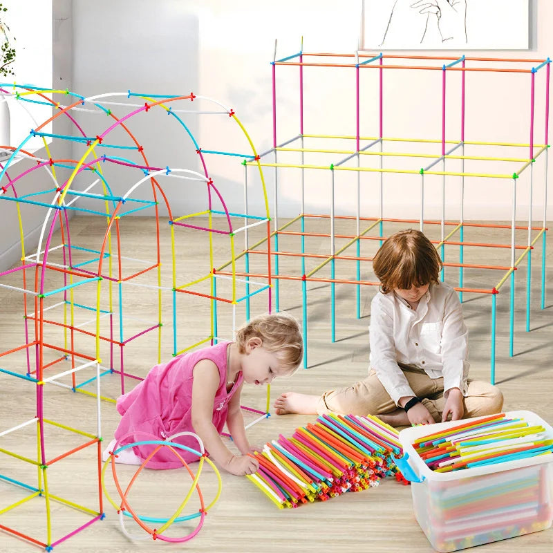 Building Toys Made Straw Interlocking Plastic Engineering Blocks Zpaxo