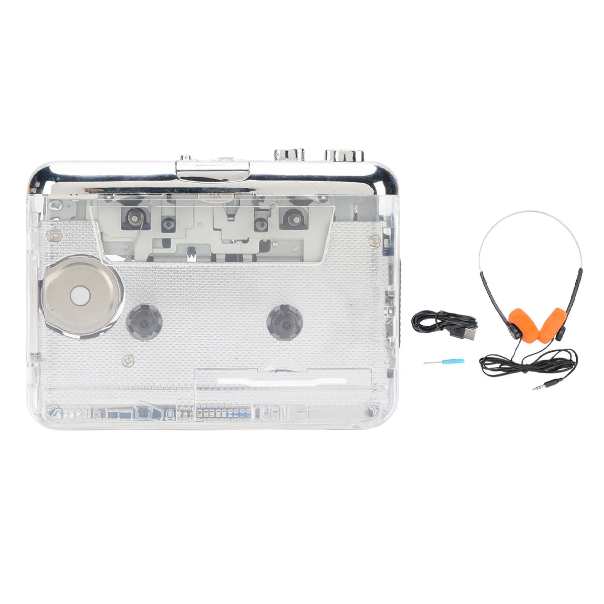 Portable Cassette Player Tape Recorder Battery Powered Auto Rewind Zpaxo WHITE