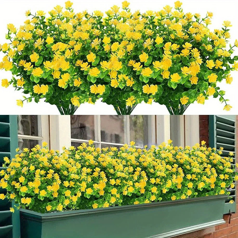 3 Artificial Flowers Home Garden Decor Realistic Simulation Floral Zpaxo 3pcs Yellow