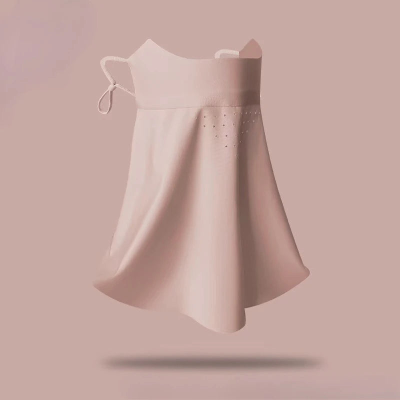 Women's Seamless Ice Silk-like UV Face Mask Ultra-thin Breathable Sun Zpaxo Pink