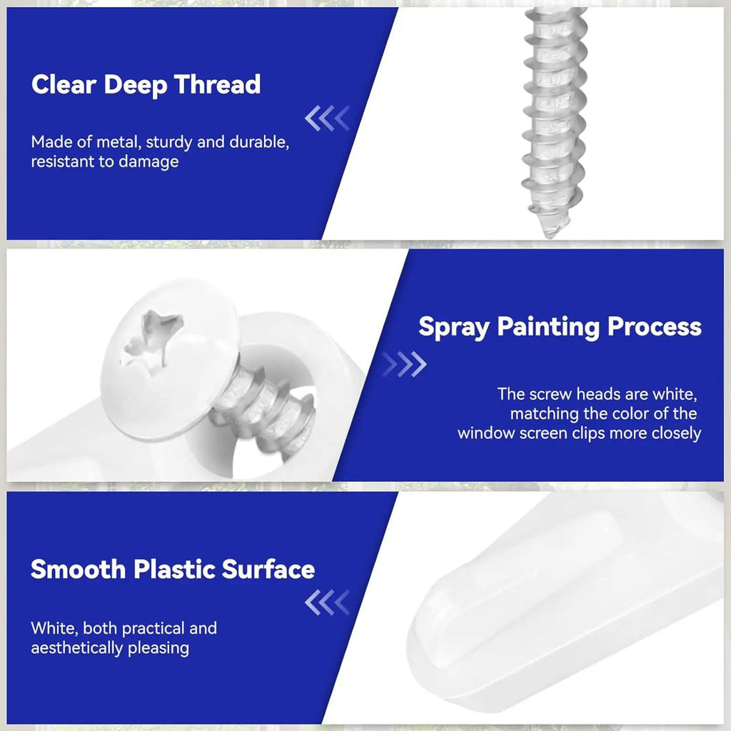 Window Screen Clips Screws Storm Windproof Hold Fastener Hardware Zpaxo