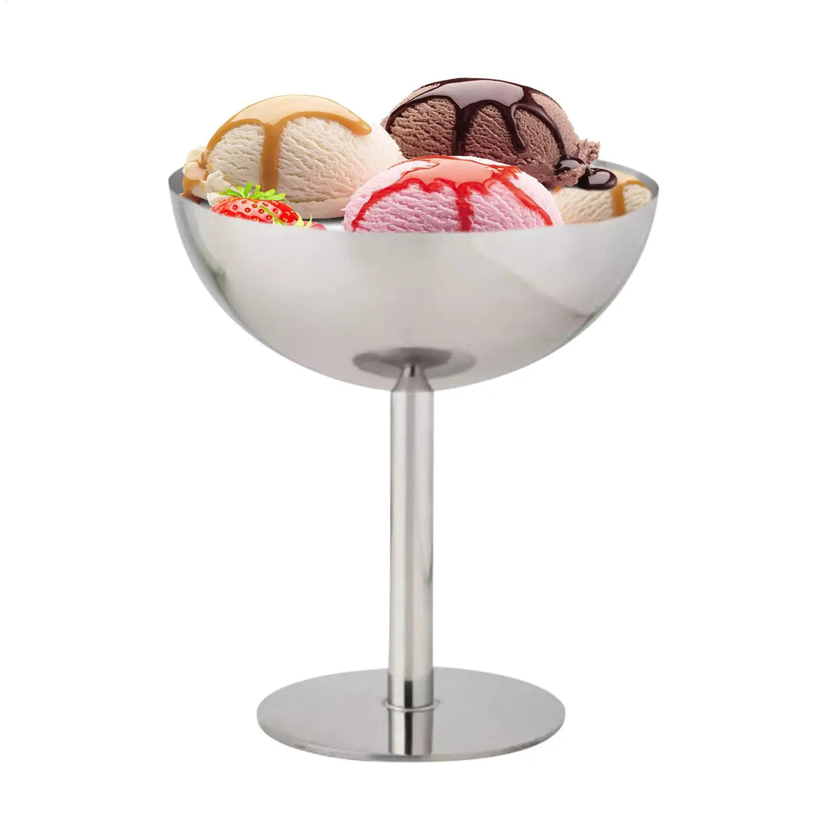 Ice Cream Bowl Stainless Steel Goblet Cup Fruit Plate Snack Dish Zpaxo