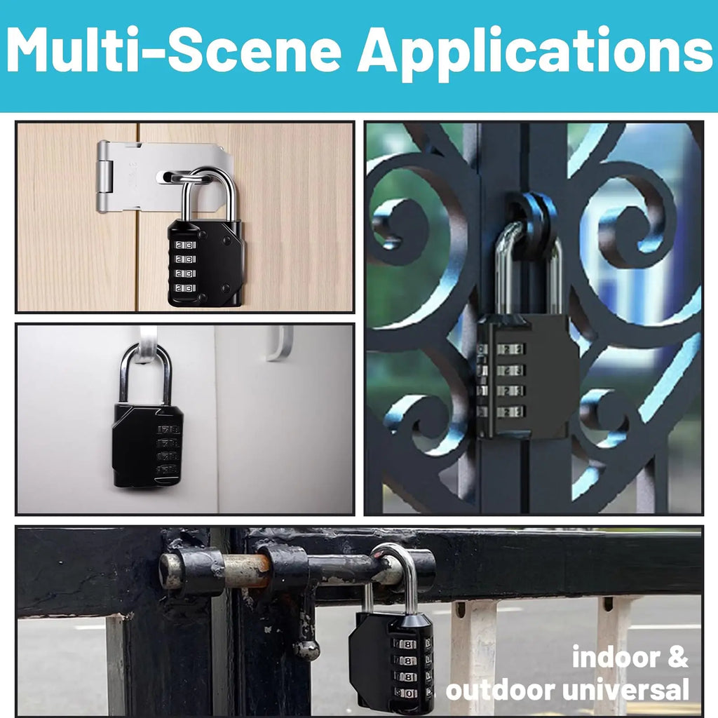 Combination Padlocks Lock Resettable 4-digit Padlock Combo Toolbox Zpaxo