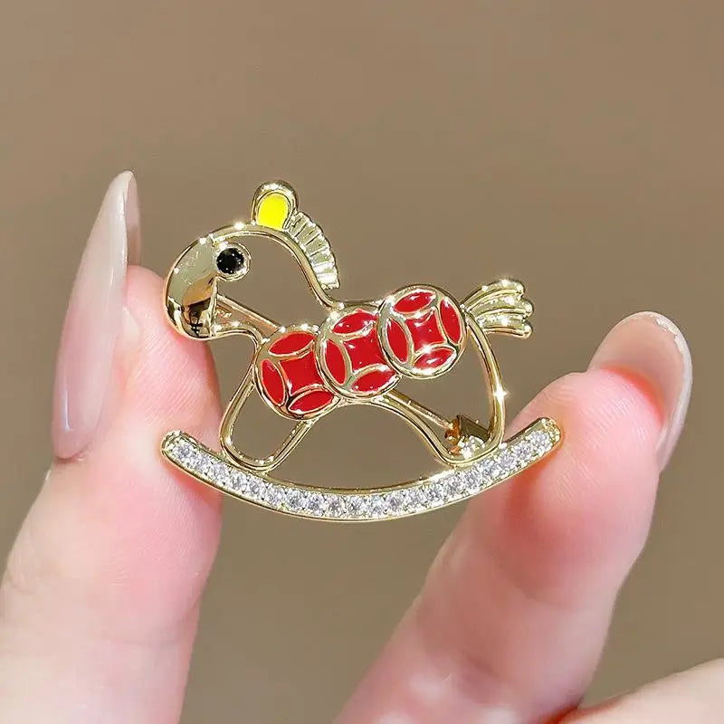 Fine Zodiac Horse Brooch Cartoon Pony Lapel Pin Classy Clothing Zpaxo A4