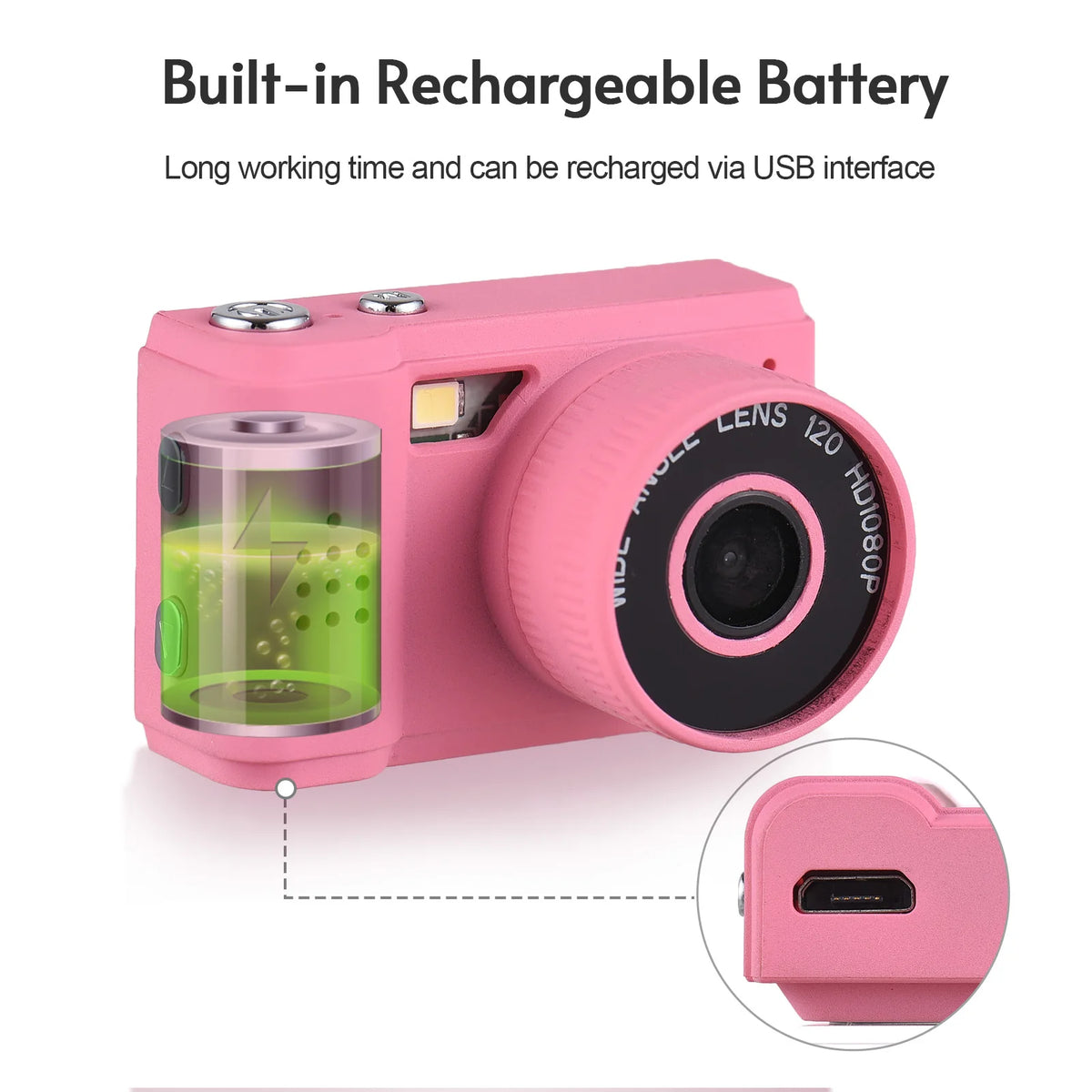 Digital Video Camera 1080P Camcorder Built-in Battery LCD Screen Zpaxo