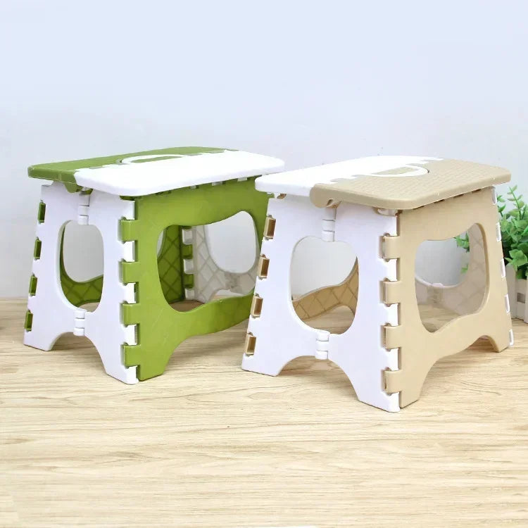 Plastic Folding Small Stool Portable Thickened Household Space-saving Zpaxo