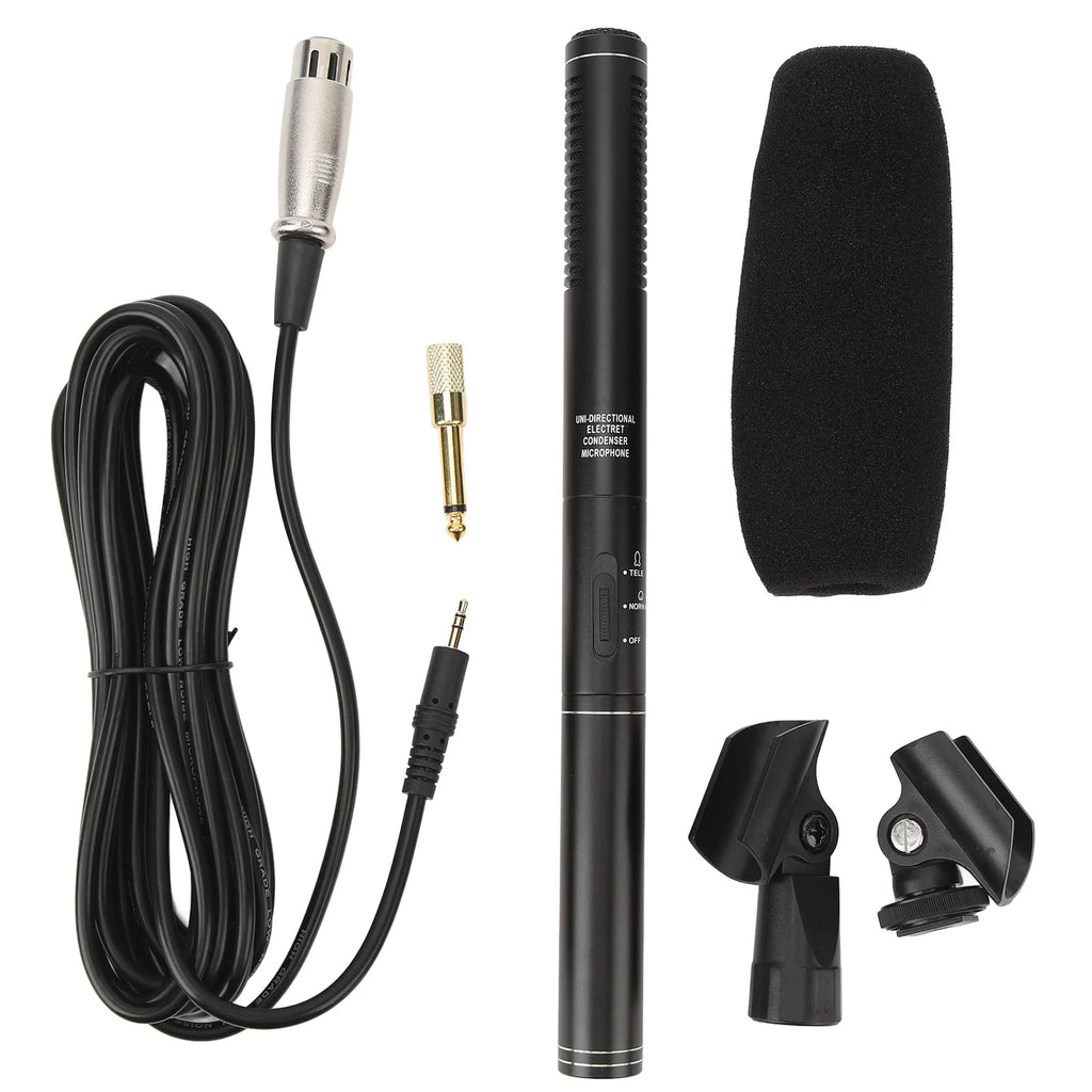 Condenser Microphone Dual Pickup Modes Sensitivity XLR Mobile Phones Zpaxo black