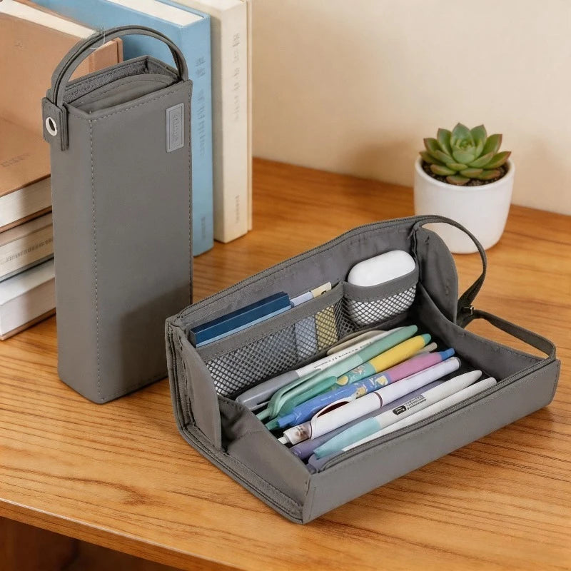 Mega Pencil Case 20+ Slots Mesh Pockets Rigid Non-bend Design 90 Zpaxo
