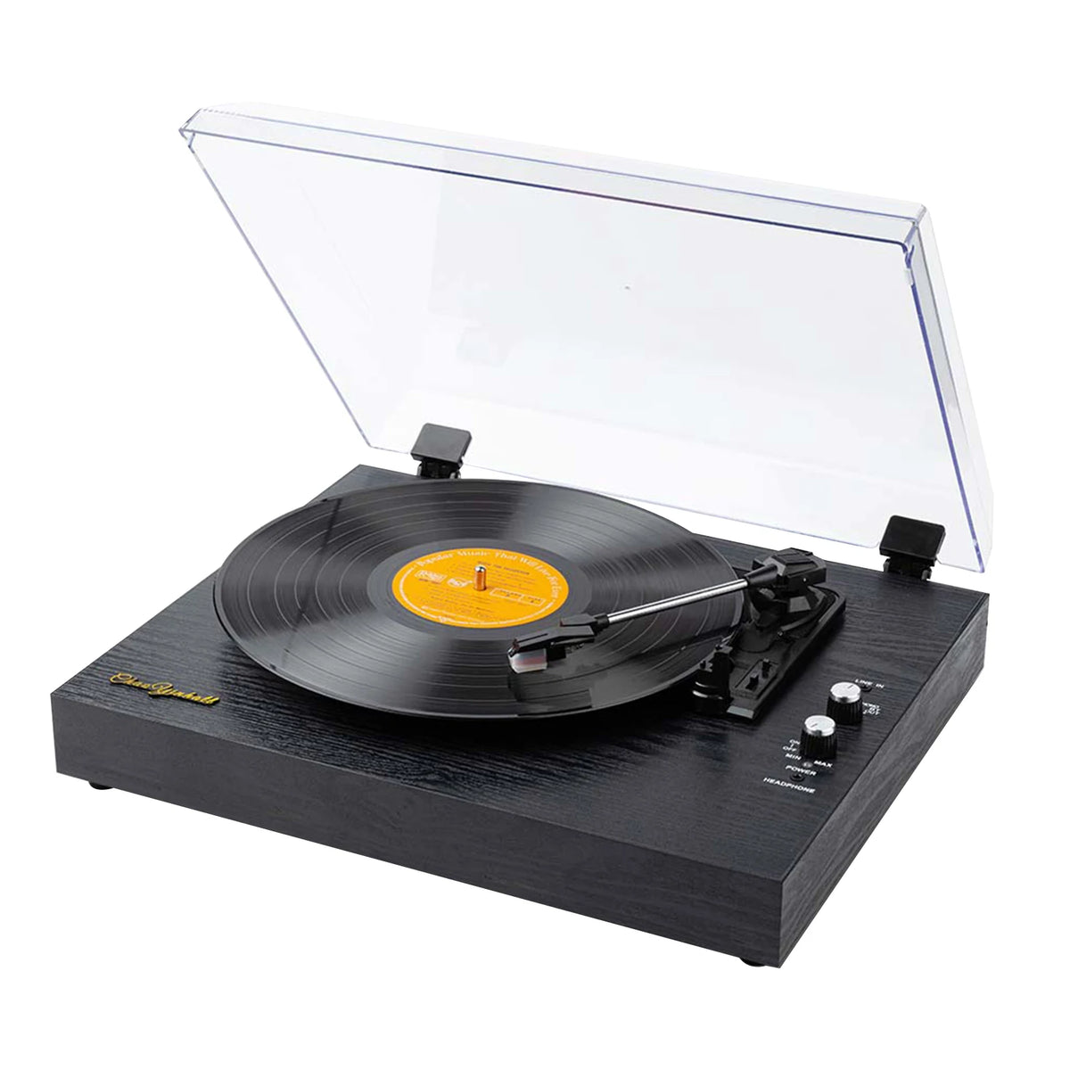 Vintage Gramophone Records Turntable Record Player Built Speakers 3 Zpaxo Black US