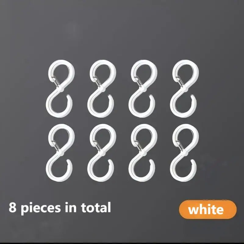 8 Stylish Durable S-shaped Hanger Hooks Hotels Corrosion Rust Zpaxo White