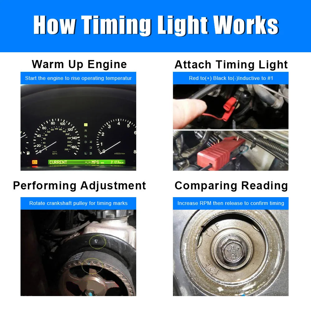 Ignition Timing Light 12V Strobe Lamp Inductive Petrol Engine Zpaxo