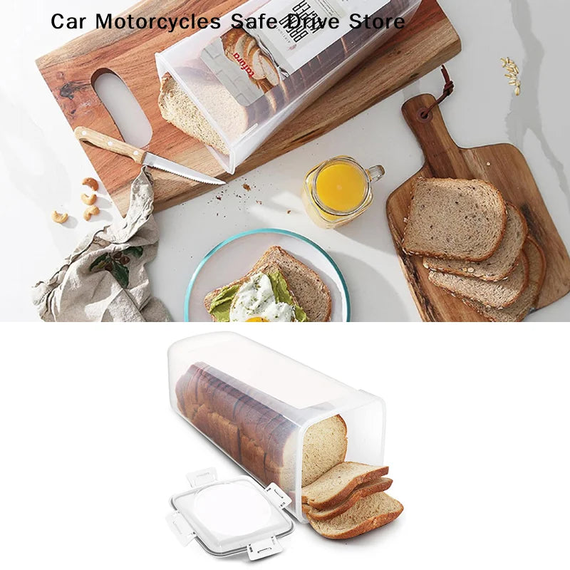 Plastic Bread Box Sealing Lid Tray Storage Sandwich Pasta Multigrain Zpaxo