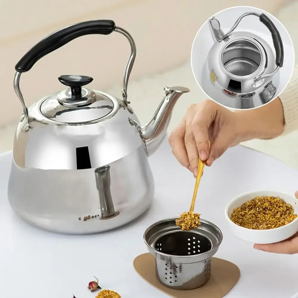Stainless Steel Whistling Teakettle Fast Heating Base Large Capacity Zpaxo